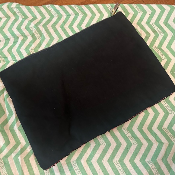 Deux Lux Rose Gold Sequins Black Suede Bag - Picture 3 of 3